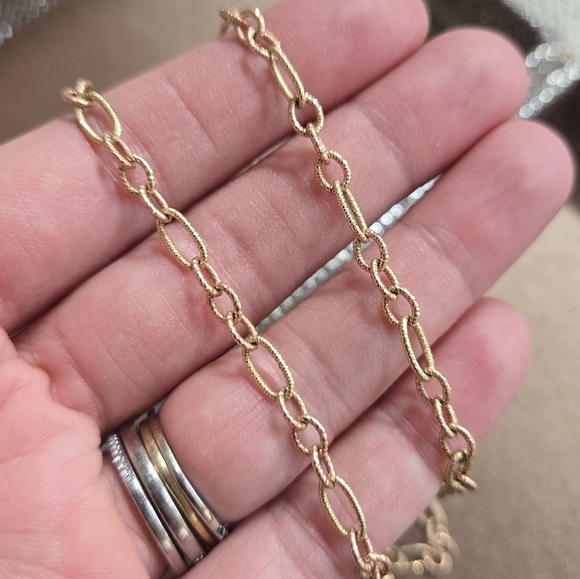 Vintage 14k Two-Tone Chain Link Necklace - Picture 4 of 12